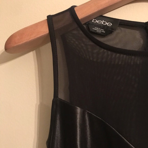 Bebe Faux Leather Mini Dress with Studded Hem - Picture 5 of 7